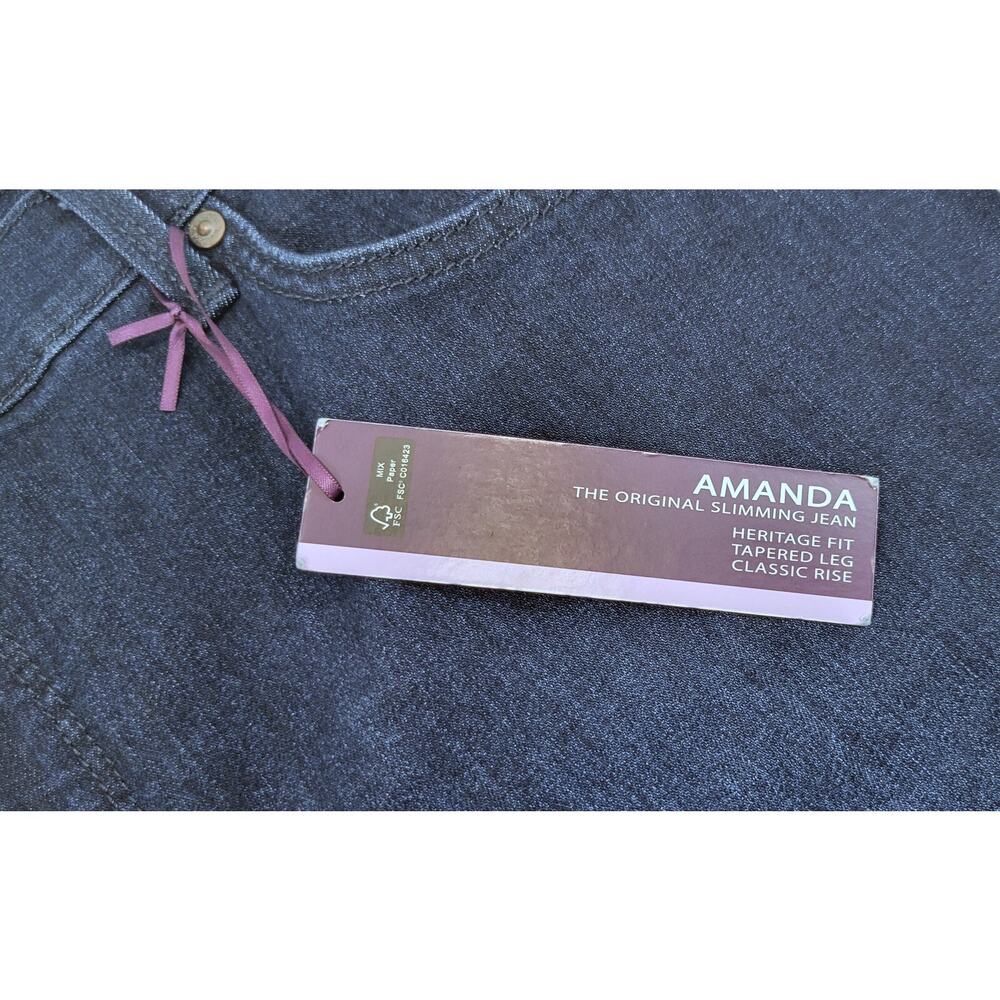 L32) Women's Gloria Vanderbilt Amanda Blue Slimming Jeans Pants Size 16 Short - Picture 9 of 14